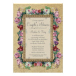 Ducha nupcial elegante formal floral del brocado d invitaciones personalizada