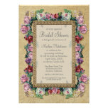 Ducha nupcial elegante formal floral del brocado d comunicados personalizados