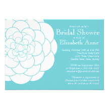 Ducha nupcial floral de la turquesa de la floració invitaciones personales 