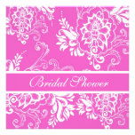 Ducha nupcial floral decorativa rosada elegante invitacion personalizada
