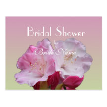 Ducha nupcial, flores rosadas del rododendro postales