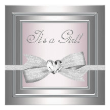 Ducha rosada de plata elegante de la niña anuncios personalizados