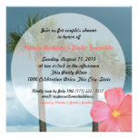 Ducha tropical del boda de playa invitacion personalizada