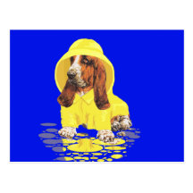 Duchas de Basset Hound abril Postal