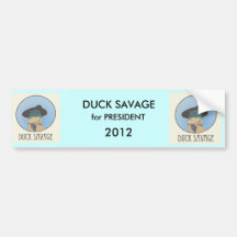 Duck salvaje, para el PRESIDENTE, 2012, PATO… Etiqueta De Parachoque