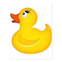 Duckies de goma amarillo postales