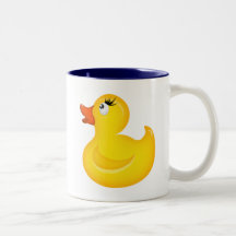 Duckies de goma amarillo taza de café