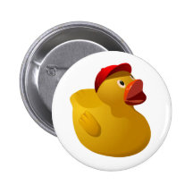 Ducky de goma con el gorra de béisbol - perno pins