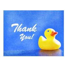 Ducky de goma le agradecen las tarjetas tarjeta postal