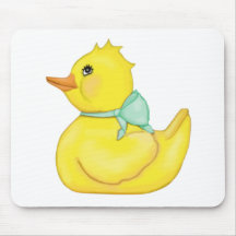 Ducky querido con la cinta verde tapete de ratón