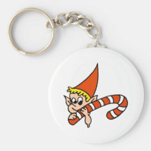 Duende del bastón de caramelo llaveros personalizados