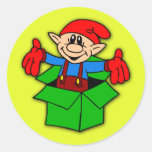 Duende lindo en pegatinas de una caja