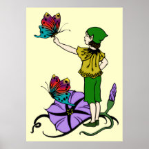 Duendecillo con las mariposas poster