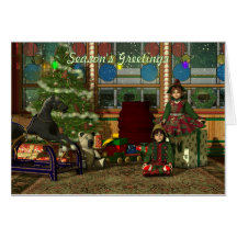 Duendes del navidad tarjeton
