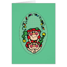 duendes lindos del navidad del país felicitacion 