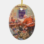 Duendes y juguetes de Polo Norte del taller de San Ornamento Para Reyes Magos
