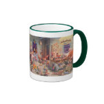 Duendes y juguetes de Polo Norte del taller de San Tazas De Café