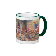 Duendes y juguetes de Polo Norte del taller de San Tazas De Café