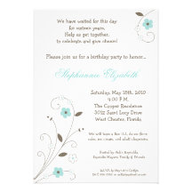 dulce de BlueFlower de la primavera 5x7 invitación