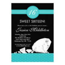 dulce de las joyas de los diamantes 5x7 invitación