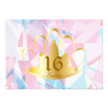 Dulce de oro dieciséis Invitation-Cust. de la tiar Invitaciones Personalizada