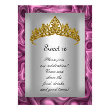 Dulce fiesta rosado y de plata de 16 del oro de la anuncios personalizados