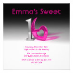 Dulce rosado 16 del cromo y del caramelo invitación personalizada