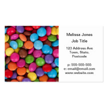 Dulces coloridos del caramelo del arco iris tarjetas de visita