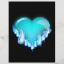 Duro helado helado del amor de Blue-flaming-heart. Tarjetón
