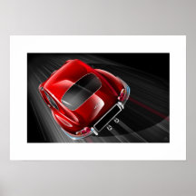 E-Tipo rojo de Jaguar del cupé Posters