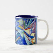 Eagle azul con rojo tazas de café