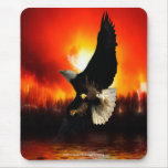 EAGLE CALVO HERMOSO y INCENDIO FORESTAL Mousepad Alfombrilla De Ratón