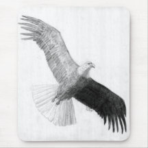 Eagle calvo que se eleva arriba alfombrillas de raton