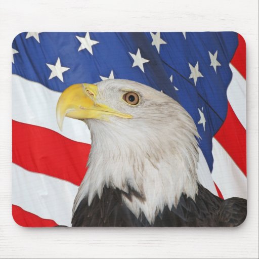 EAGLE CALVO Y BANDERA AMERICANA MOUSEPAD