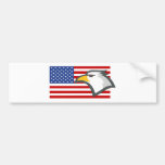 Eagle en bandera americana etiqueta de parachoque