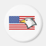 Eagle en bandera americana imán de nevera