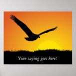 Eagle en la puesta del sol - poster