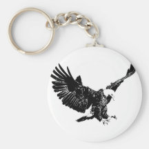 Eagle negro y blanco llavero personalizado