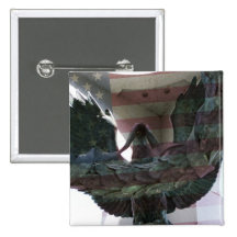 Eagle patriótico con la bandera pin