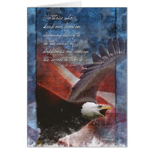 Eagle patriótico en vuelo tarjetas