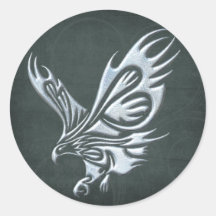 Eagle tribal pegatina redonda