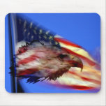 Eagle y bandera Mousepad