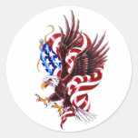 Eagle y estilo del ejemplo de Tatoo de la bandera  Etiqueta