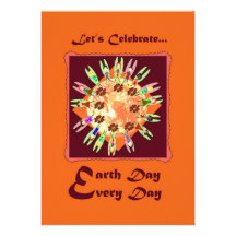 Earthday alrededor de las invitaciones del mundo anuncio personalizado