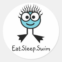 Eat.Sleep.Swim- pegatinas de BlueCharacter