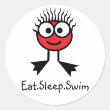 Eat.Sleep.Swim- pegatinas rojos del carácter