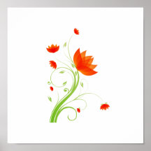eco abstracto anaranjado graphic.png de la flor poster