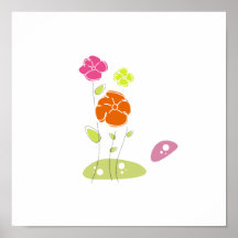 Eco abstracto design.png de dos flores posters