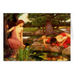 Eco del Waterhouse y tarjeta de nota del narciso