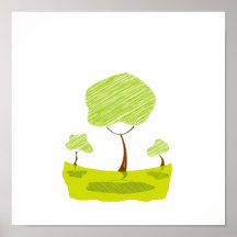 eco design.png del amarillo del paisaje del árbol  poster